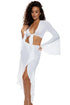 Luli Fama Cosita Buena Resortwear Ruffle High Lo Slit Skirt